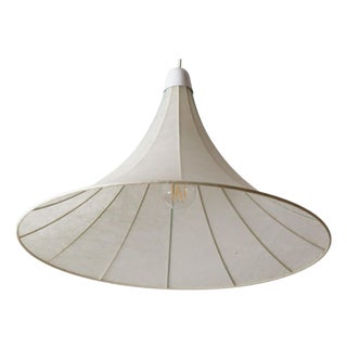 Cocoon Hanging Lamp in the Shape of Tulipan with Turquoise Stripes, 1960s For Sale