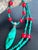 Artisan Genuine Malachite Necklace With Large Sculptural Pendant and Red Bamboo Seeds Detail For Sale - Image 17 of 17