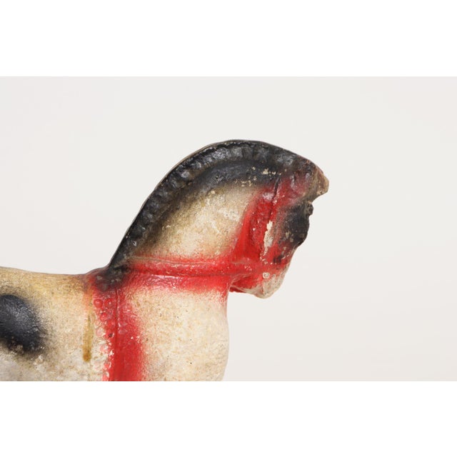 Blue Vintage Americana Painted Red, White, and Blue Chalkware Horse Sculpture / Figurine For Sale - Image 8 of 15