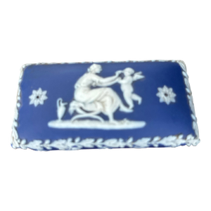 Late 19th Century Wedgwood Jasperware Cobalt Blue Matchbox Striker