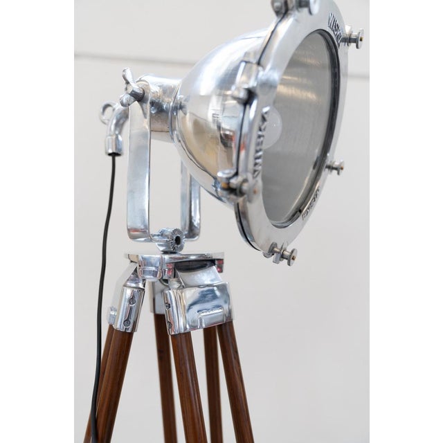 Brown Vintage Nautical Projector Tripod Floor Lamps WISKA, 1990s, Set of 2 For Sale - Image 8 of 18