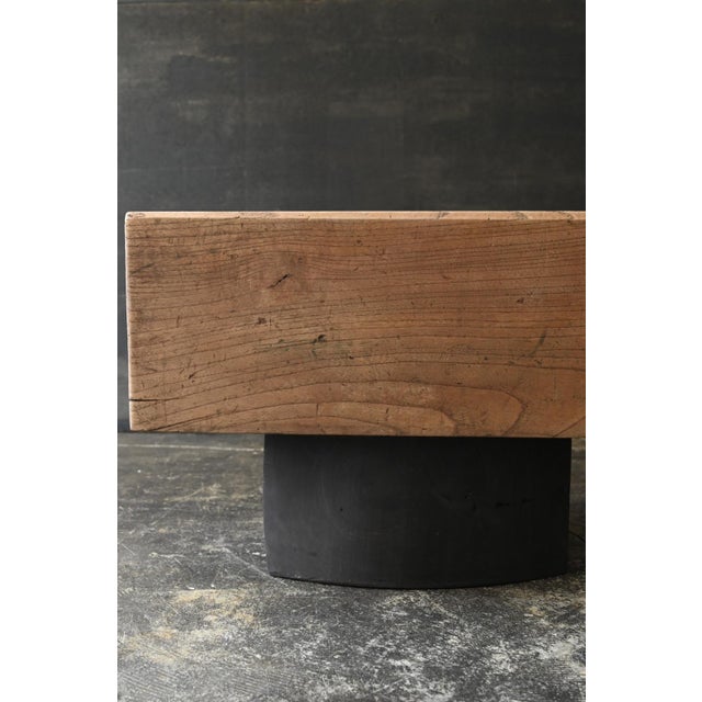 Mid 20th Century Mid 20th Century Small Old Japanese Low Table Made of Zelkova Wood/Modern Side Table For Sale - Image 5 of 18