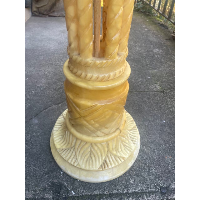 Alabaster Flower Column, Italy, 1950s For Sale - Image 13 of 14