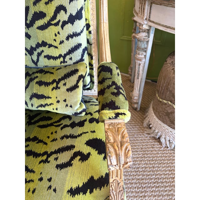 19th Century Louis XVI Style French Chairs With Scalamandre Le Tigre Fabric - A Pair For Sale - Image 4 of 8