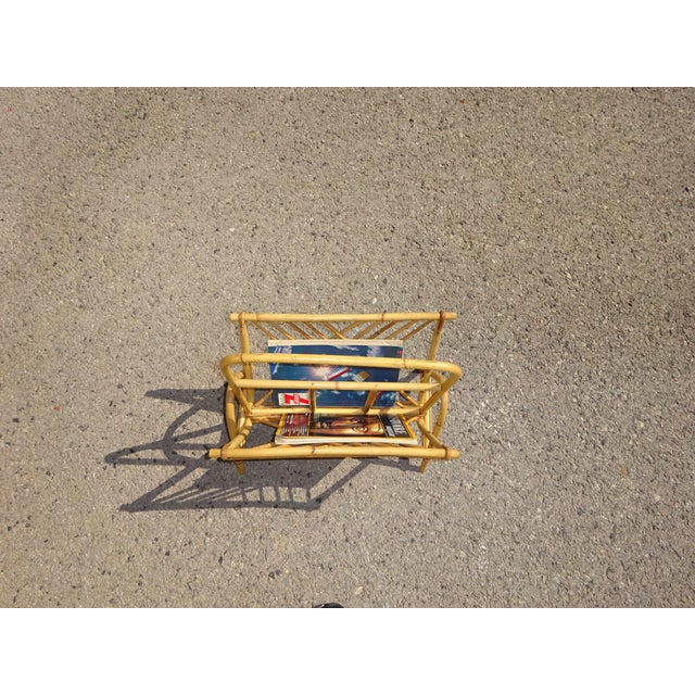 Vintage Rattan Magazine Holder For Sale - Image 3 of 11