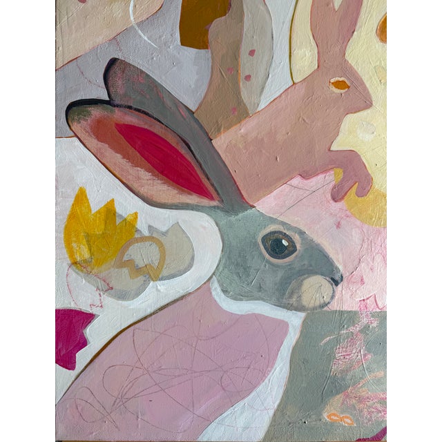 “Fluffle” a Rabbit Painting by LWren Walraven For Sale In Santa Fe - Image 6 of 10