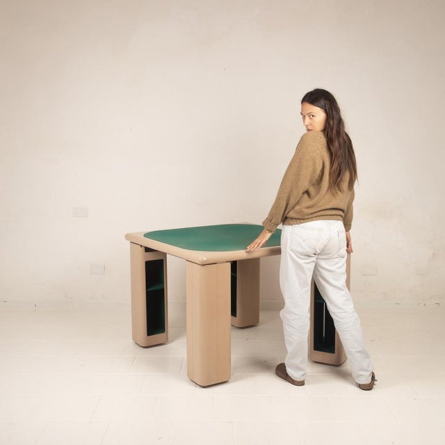 Lacquered Wood and Green Felt Game Table by Pierluigi Molinari for Pozzi, 1970s For Sale - Image 14 of 18