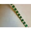 15 Carat Natural Emerald & 2.8 Carat Diamond Tennis Bracelet 14 Kt Yellow Gold For Sale - Image 16 of 18