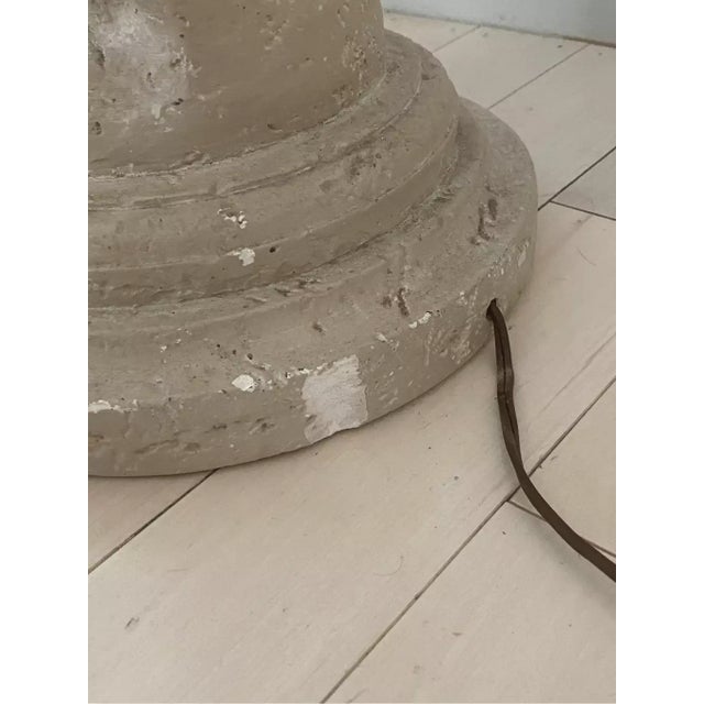 Michael Taylor Vintage Plaster Twisted Swirl Floor Lamp Michael Taylor Style 1970s For Sale - Image 4 of 4