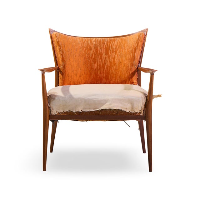 Paul McCobb for Directional Mid Century Walnut Lounge Chair This chair measures: 26 wide x 27 deep x 31 high, with a seat...