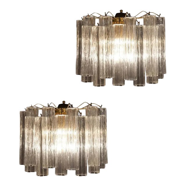 Murano Glass Tronchi Sconces, 1970s, Set of 2 For Sale