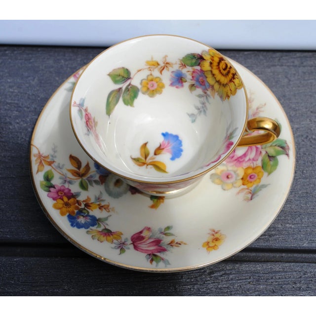 This delicate Rosenthal "Ivory" Bravaria, demitasse cup and saucer is from the 1940-50's. It has lovely flowers inside and...