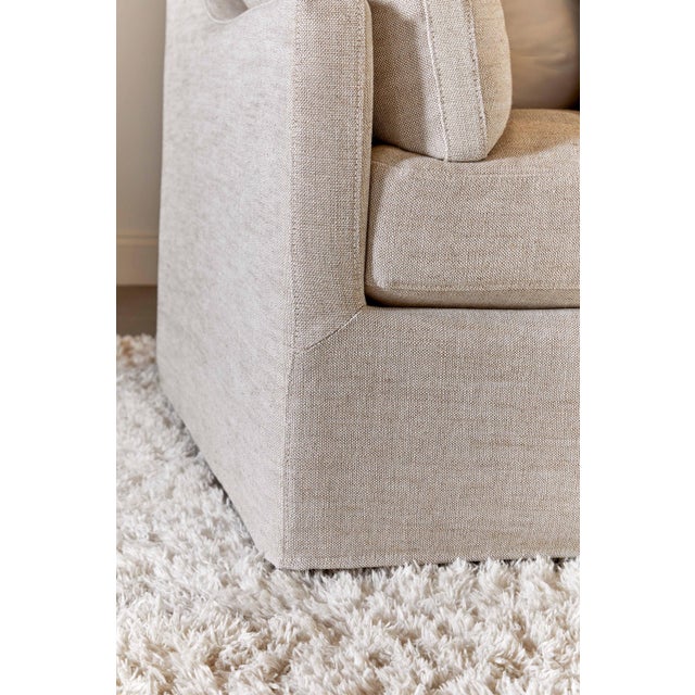Lena 95" Slope Arm Slipcover Sofa, Bisque For Sale - Image 12 of 12