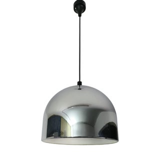 Chromed Metal Pendant Lamp, 1970s For Sale