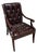 Regency Style English Tufted Leather Mahogany Arm Chair - 1 of 2 For Sale