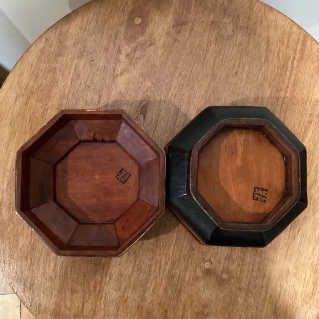 Wood Antique Chinese Wedding Box Signed Artist For Sale - Image 7 of 13