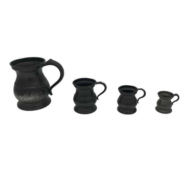 Mid 19th Century Early Pewter Measures - Set of 4 For Sale
