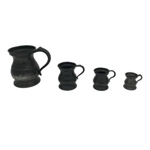 Mid 19th Century Early Pewter Measures - Set of 4