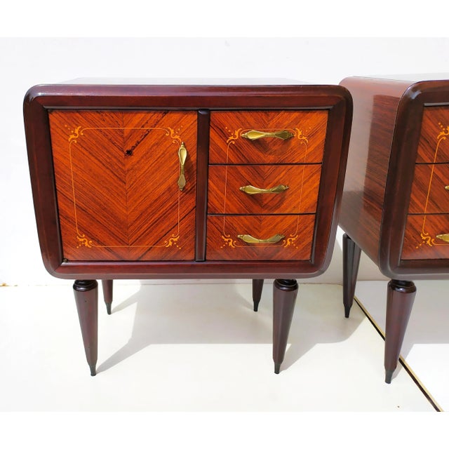 Vintage Teak Nightstands by Paolo Buffa, 1940s, Set of 2 For Sale - Image 3 of 11
