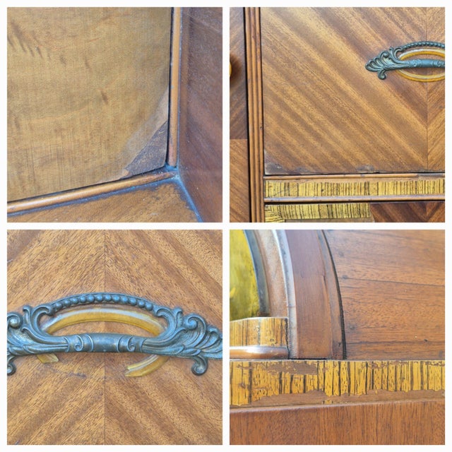1930s Art Deco Waterfall Double Chifferobe Armoire W/ Secretary Desk For Sale - Image 13 of 16