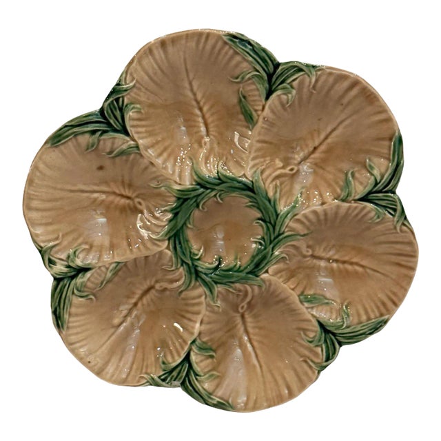 Rare Antique Luneville Oyster Plate For Sale