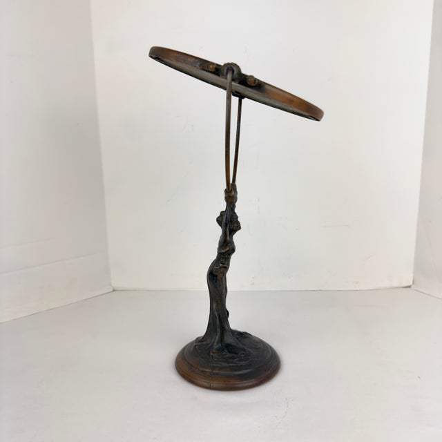 Art Nouveau Figural Lady Vanity Mirror For Sale - Image 6 of 10