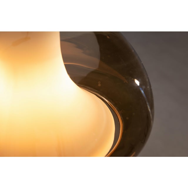 Hanging Lamp with Smoked Murano Glass and Opaline Inner Shade, 1960s For Sale - Image 9 of 14