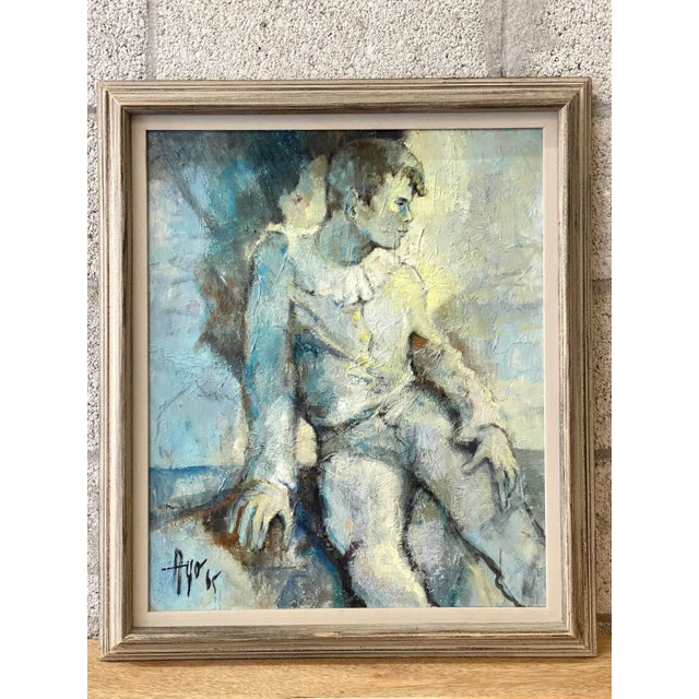 Mid-Century Signed Impressionist Portrait Oil Painting For Sale In West Palm - Image 6 of 12