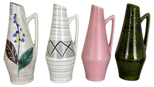 Vintage Fat Lava Pottery Vases attributed to Scheurich Foreign, Germany, 1950s, Set of 4