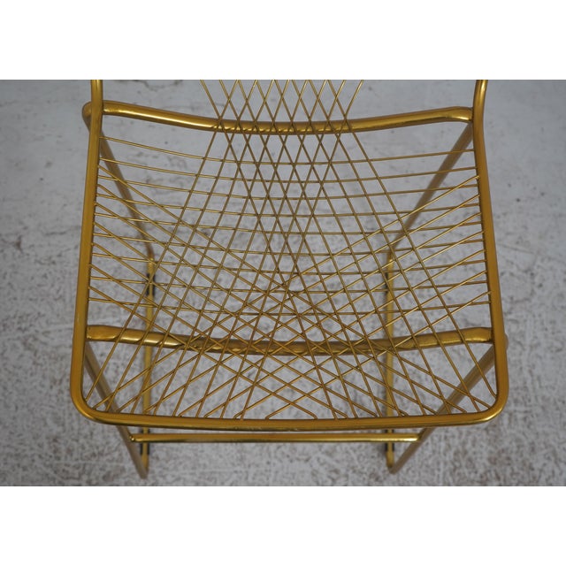 Pair of Modern Design Brass Wire Bar Stools For Sale - Image 9 of 18