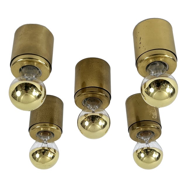 SP 14 Ceiling Lamps by Gino Sarfatti for Arteluce, Italy, 1960s, Set of 5 For Sale