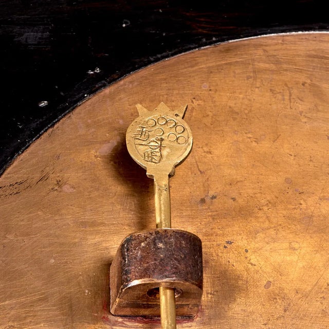 Black Chinese Lacquered Armoire With Dragon Motif and Brass Hardware For Sale - Image 8 of 8