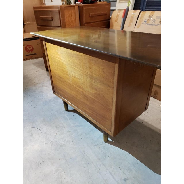 1950s Mid Century Modern Walnut Standard Furniture Co Partner Desk