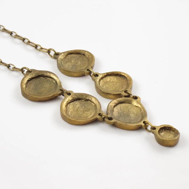 Gilded Bronze Choker Necklace with Green and Purple Enamel For Sale In Atlanta - Image 6 of 8