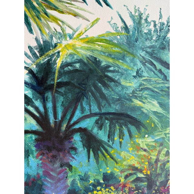 "Palm Shade" Large Watercolor Painting For Sale - Image 9 of 11