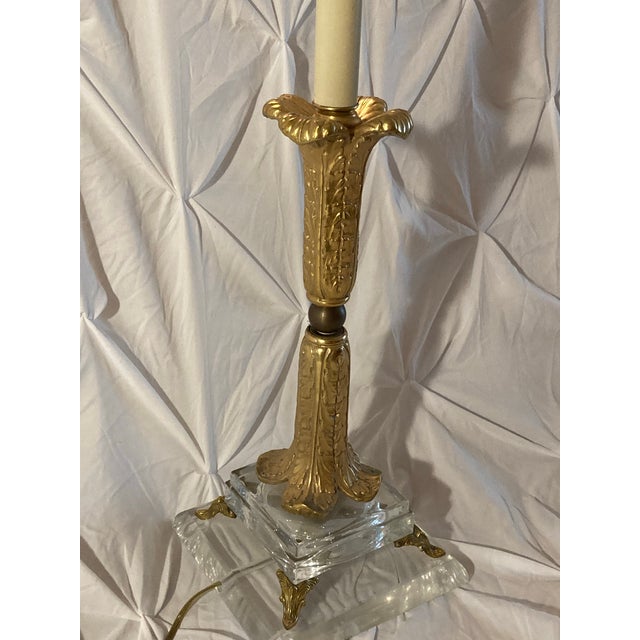 Art Nouveau 1990s Stylish Lamp With Lampshade For Sale - Image 3 of 11