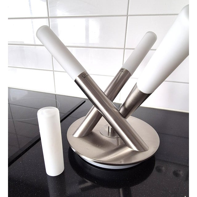 Modern Vintage Milk Glass Lamp by Paul Neuhaus For Sale - Image 3 of 11