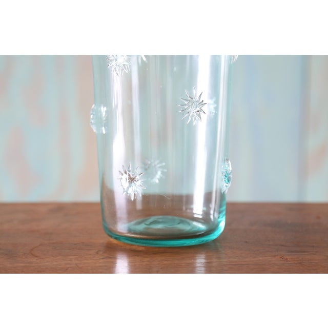 1960s 1960s 14" Large Italian Empoli (Attr.) Center Vase Clear Starburst For Sale - Image 5 of 7