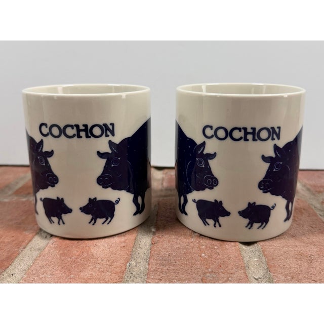 Ceramic 1970s Vintage French Taylor & Ng Collectible Mugs - Set of 6 For Sale - Image 7 of 16