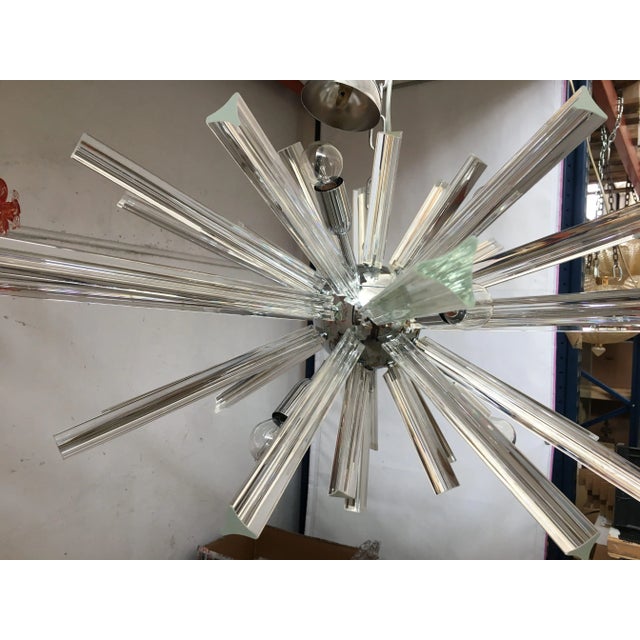 Metal Murano Glass Oval Murano Glass Triedro Sputnik Chandelier For Sale - Image 7 of 10