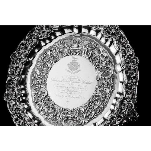 Georgian Sterling Silver Tray with Military Lieutenant Interest by James Fray, 1833 For Sale - Image 5 of 18
