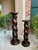 Late 19th Century Pair Set of 2 Antique French Pedestal Stand Barley Twist Oak Large Plant Columns For Sale - Image 5 of 18