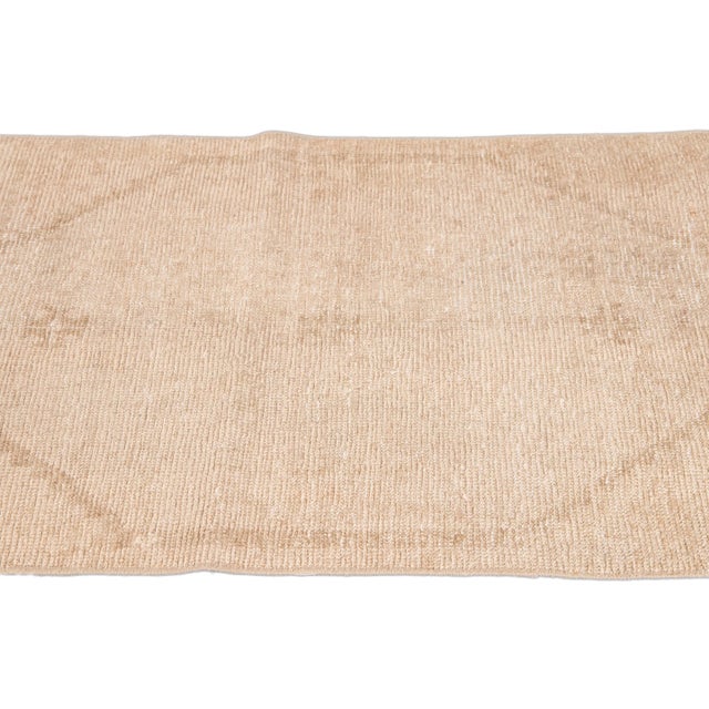 1960s Vintage Beige Turkish Handmade Tribal Wool Runner For Sale In New York - Image 6 of 9