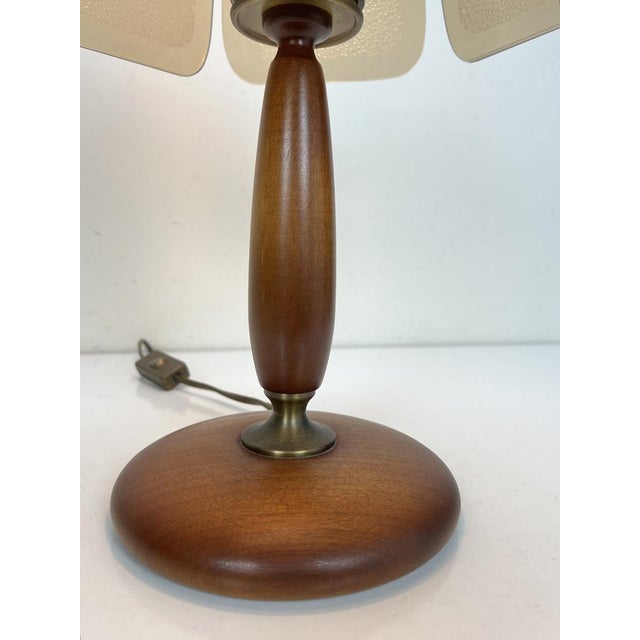 Teak and Amber Glass Table Lamp from Hustadt Leuchten, 1960s For Sale - Image 17 of 18