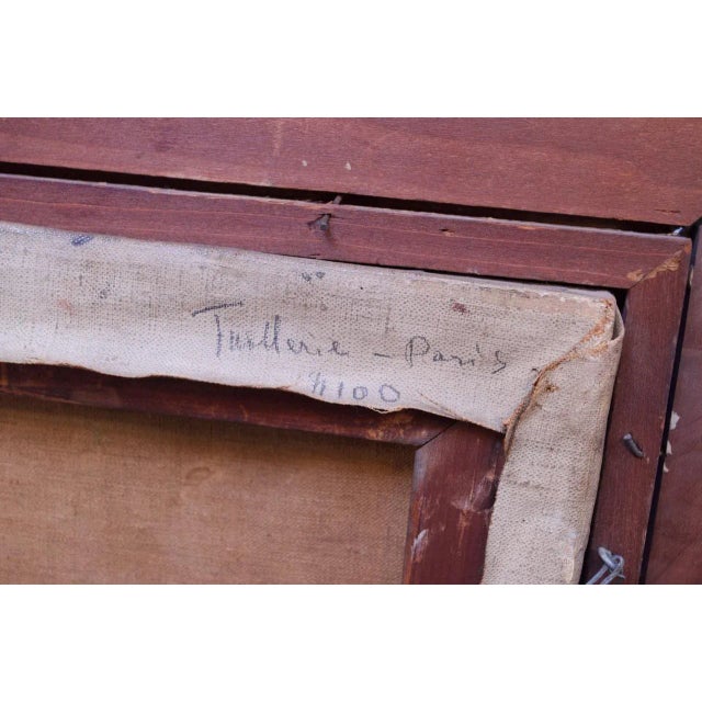 Beige French Post-Impressionist "Jardins Des Tuileries" Oil on Canvas For Sale - Image 8 of 13