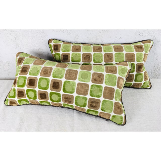 Modern Cut Velvet Pillows - a Pair For Sale - Image 9 of 9