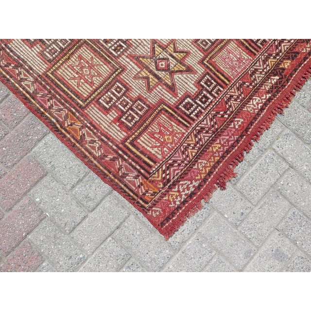 1960s Embroidered Turkish Kilim - 55"x113" For Sale - Image 9 of 11