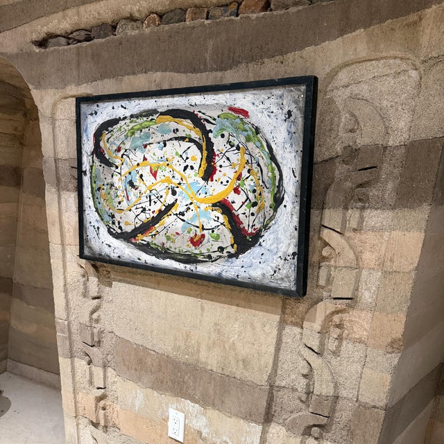 1980s Abstract Expressionist Painting Textured "Drip" or "Splatter" After Jackson Pollock For Sale - Image 5 of 18