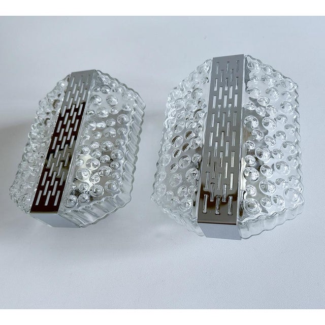 Vintage Bubble Glass and Chrome Sconces, 1970s, Set of 2 For Sale - Image 15 of 15