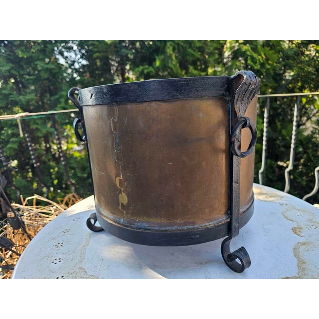 Art Deco Brass Fireplace Log Container, 1940s For Sale - Image 4 of 6